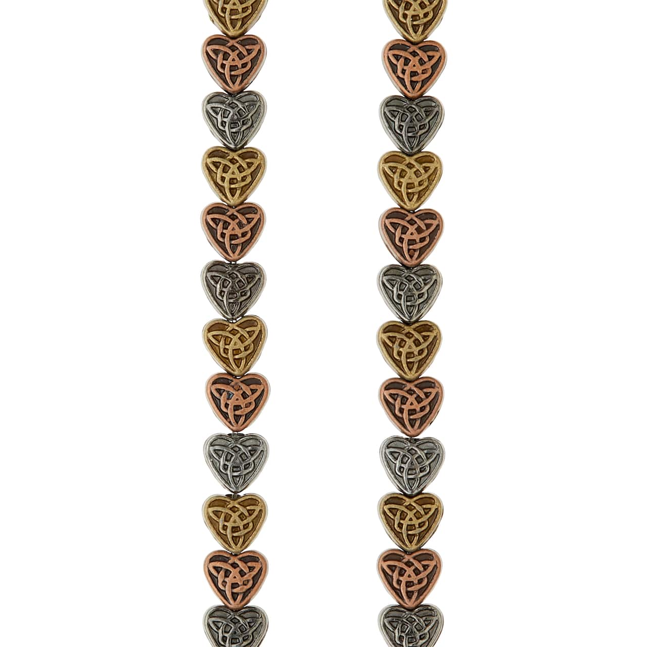 12 Pack: Multicolor Plated Metal Heart Beads, 7mm by Bead Landing™